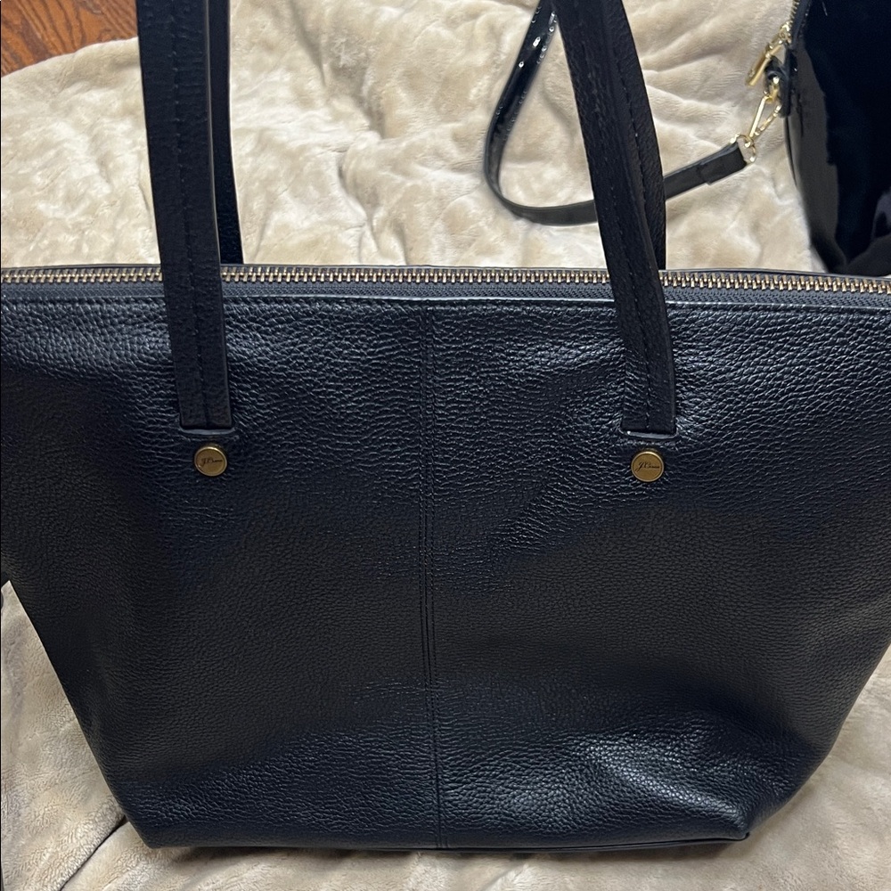 J. Crew Black Leather Tote Bag - Picture 7 of 8